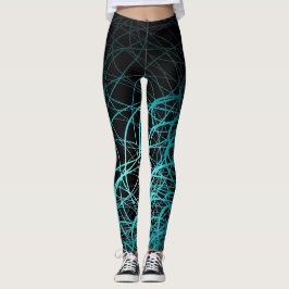 Lineares Wellen-Blau - Leggings