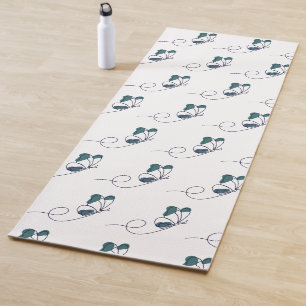Lineart butterfly green yogamatte