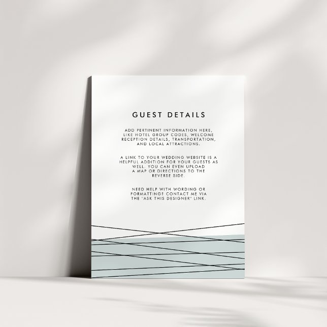 Lineation Wedding Guest Details Card | Grayed Jade Begleitkarte (Von Creator hochgeladen)