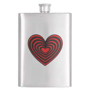 Lined Heart Flachmann