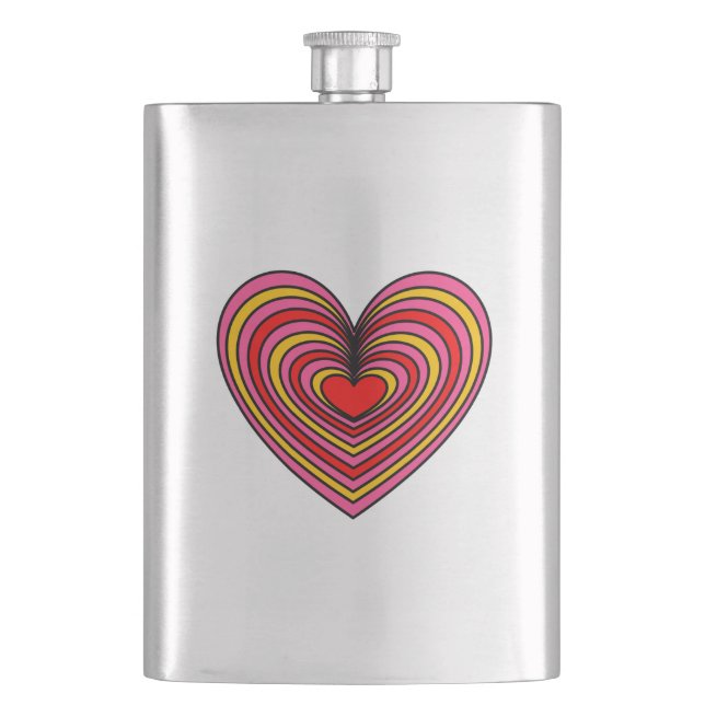 Lined Heart Flachmann (Vorderseite)