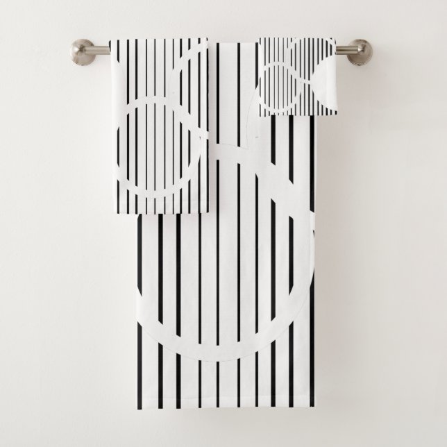 Lined Hexagons  Badhandtuch Set (Insitu)