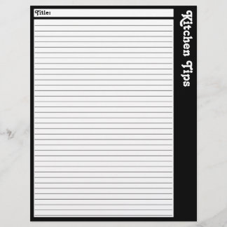 Lined Kitchen Tipps Seite (Leere)
