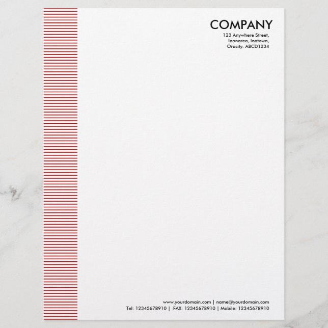 Lined Margin - Ruby Red Briefkopf (Vorderseite)
