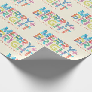 Lined Merry + Helle Ferientypografie Geschenkpapier