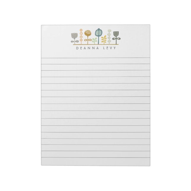 Lined Modern Art Personalisiert Business Notepad Notizblock (Rotiert)