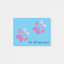 Lined Paw Prints Post-it Klebezettel