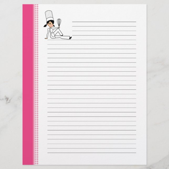 LIned Recipe Letter Pages with Koch Art (Vorderseite)