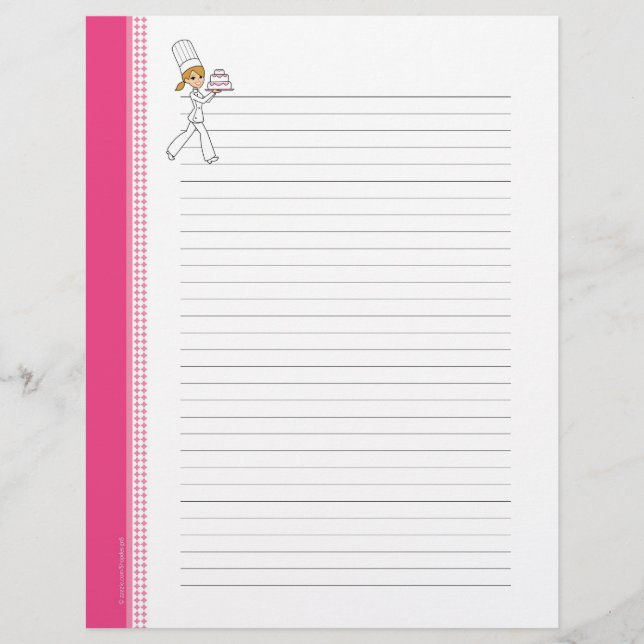 Lined Recipe Pages with Illustration (Vorderseite)