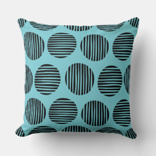Lined Spots 190917 - Schwarz auf Robin Egg Blue Kissen
