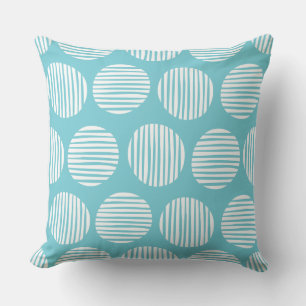 Lined Spots 190917 - White on Robin Egg Blue Kissen
