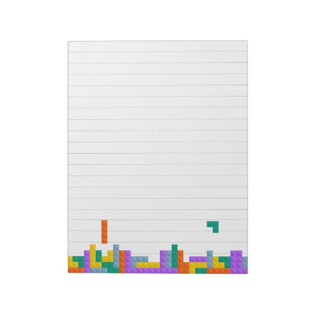 Lined Writing Pad Russian Tetris Video Game Notizblock (Rotiert)