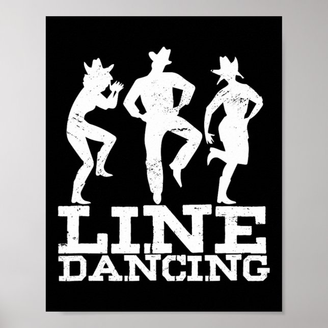 Linedance Dancer Dancer Music Western Geschenk Poster (Vorne)