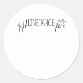 Linedance Line Dance Heartbeat Runder Aufkleber