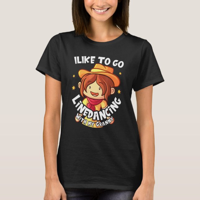 Linedancing Mit Meiner Oma Line Dancer Mädchen Kos T-Shirt (Vorderseite)