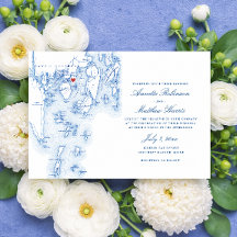 Linekin Bay Resort Boothbay Maine Navy Map Wedding