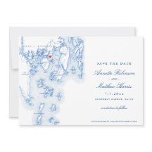 Linekin Bay Resort Maine Elegante Blaue Karte