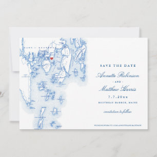 Linekin Bay Resort Maine Elegante Blaue Karte