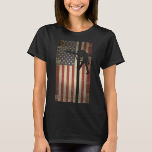 Lineman American Flag Electric Cable Lineman T-Shirt