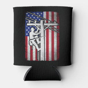 Lineman American Flag Electric Cable Lineworker Dosenkühler
