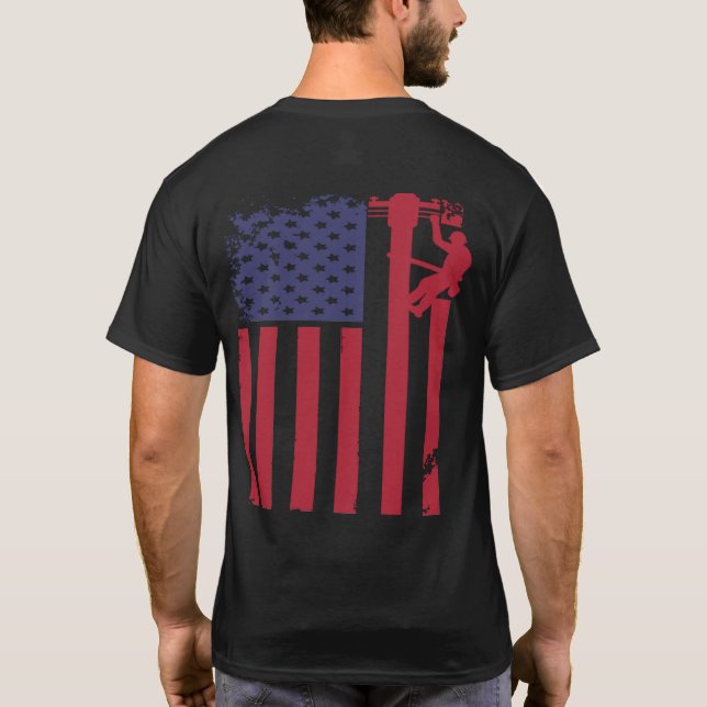 Lineman American Flag T-Shirt (Rückseite)