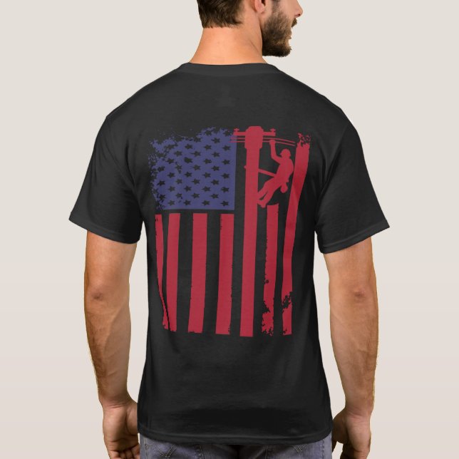 Lineman American Flag T-Shirt (Rückseite)