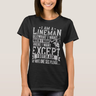 Lineman Apparel Electrician Power Pole Eletric Lin T-Shirt