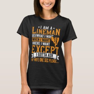 Lineman Apparel Electrician Power Pole Eletric Lin T-Shirt