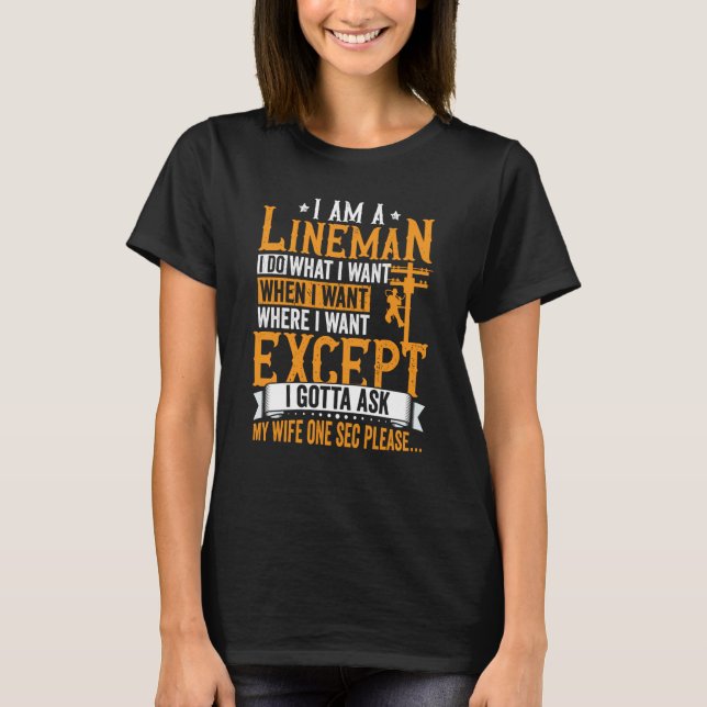 Lineman Apparel Electrician Power Pole Eletric Lin T-Shirt (Vorderseite)