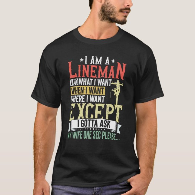 Lineman Apparel Electrician Power Pole Eletric Lin T-Shirt (Vorderseite)