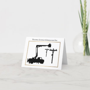 Lineman Apprecision Day Silhouette Anpassen Karte