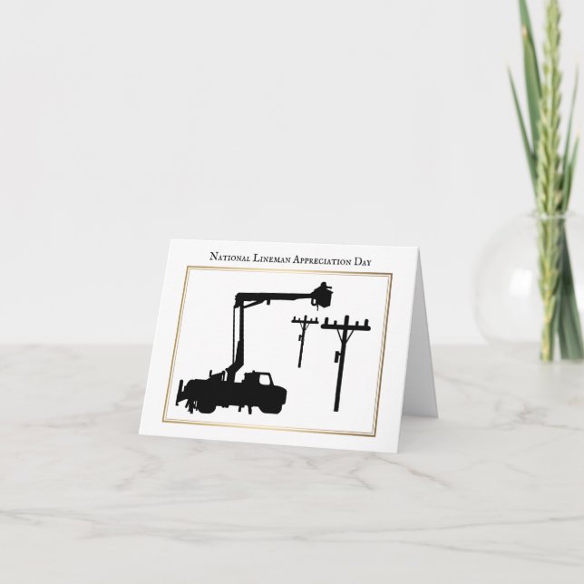 Lineman Apprecision Day Silhouette Anpassen Karte (Vorderseite)