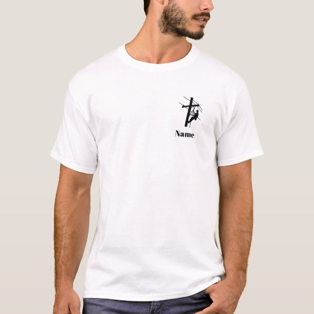 Lineman auf Silhouette Pocket Design T - Shirt (Vorderseite)