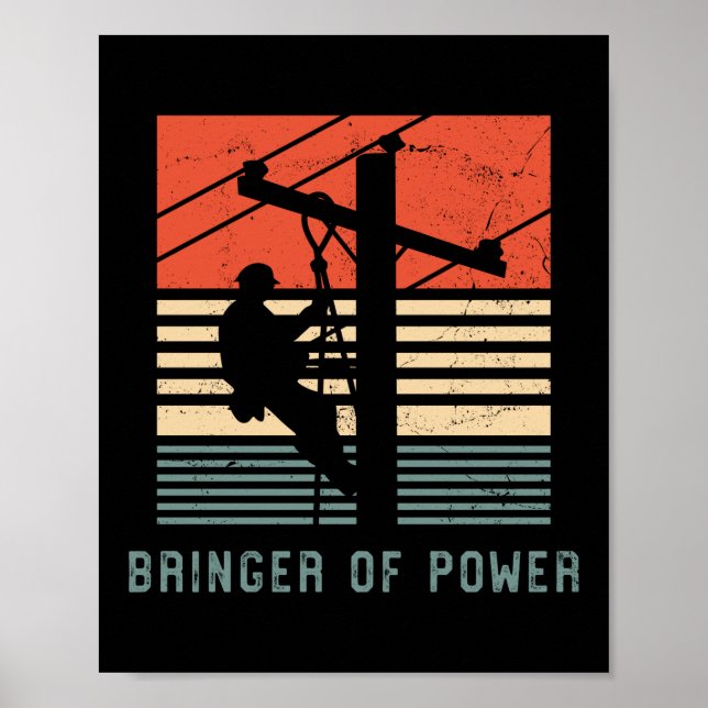 Lineman Bringer von Power Retro Vintag Poster (Vorne)
