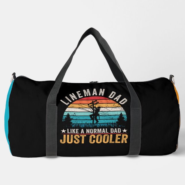 Lineman Dad Cooler Sonnenuntergang  Duffle Bag (Vorderseite)