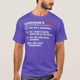 Lineman Ehefrau American Electrician Cable Wire T-Shirt