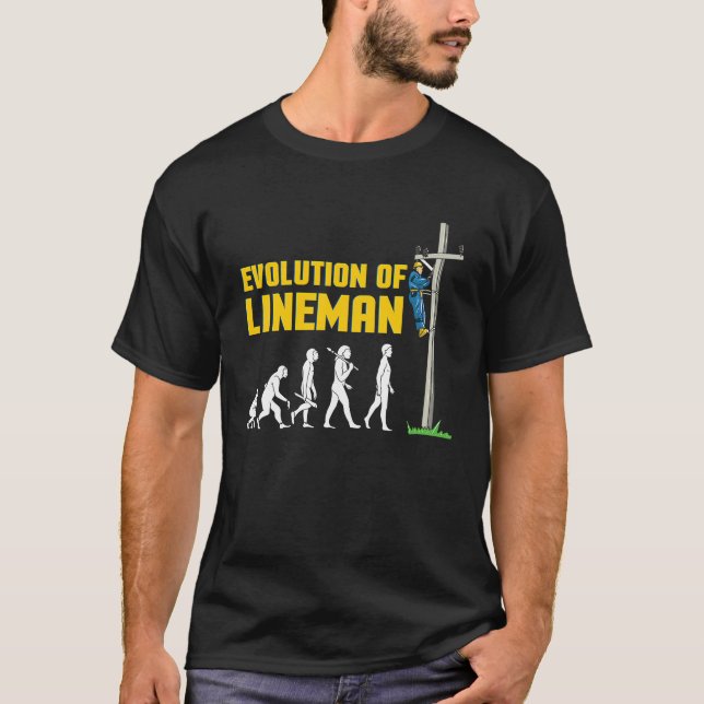 Lineman Evolution Electric Cable Lineman T-Shirt (Vorderseite)