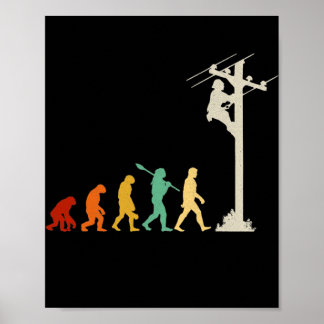 Lineman Evolution Elektriker Lineman Poster