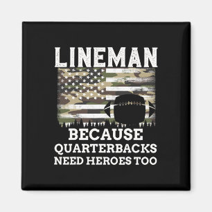 Lineman Football-Geschenk Patriotische amerikanisc Magnet