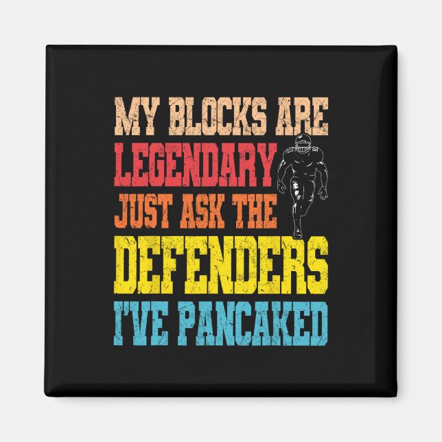 Lineman Legendary Pancake Blocks Funny Football Pl Magnet (Vorne)