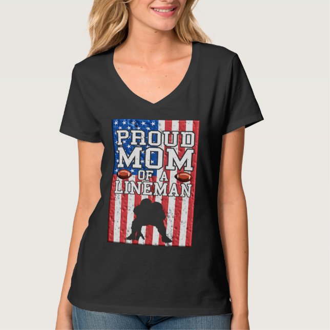Lineman Mom Linemom American Football Linemen Prou T-Shirt (Vorderseite)