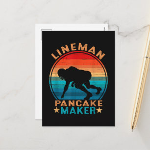 Lineman Pfannkuchen-Macher - American Football Feiertagspostkarte