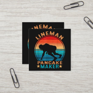 Lineman Pfannkuchen-Macher - American Football Quadratische Visitenkarte