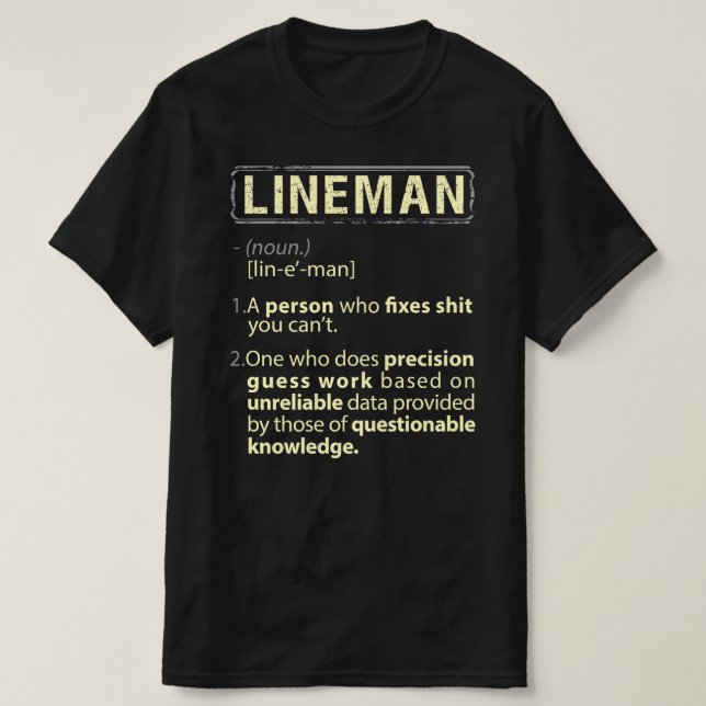 Lineman Real American Definition T-Shirt (Design vorne)