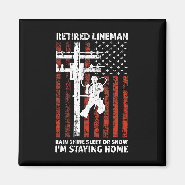 Lineman Rente 4. Juli Funny Novelty Man W Magnet (Vorne)