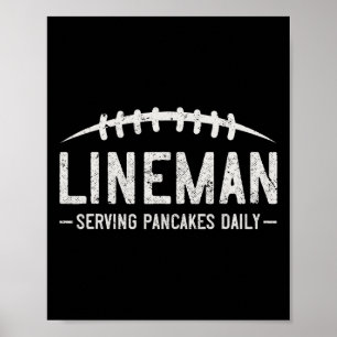 Lineman serviert täglich Pfannkuchen Lustige Vinta Poster