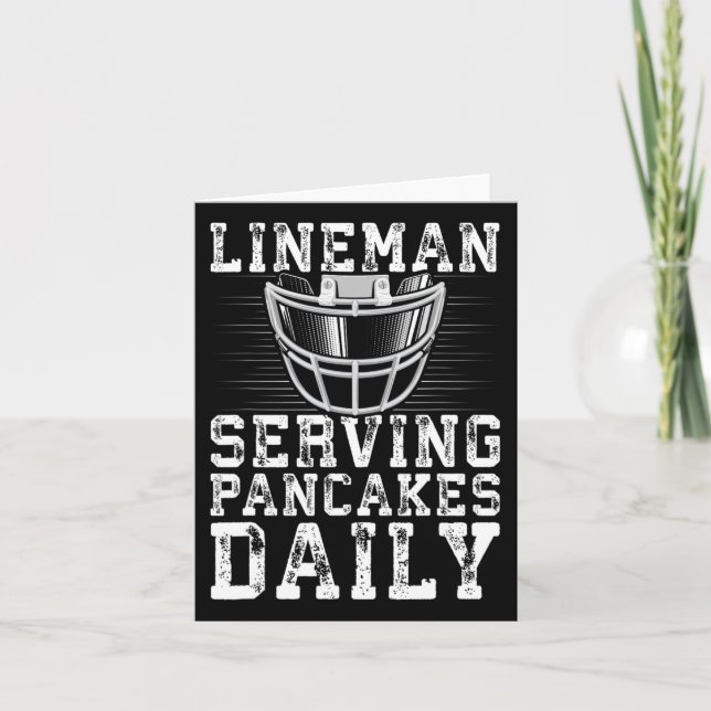 Lineman Serving Pancakes Daily Football Lineman Karte (Vorderseite)