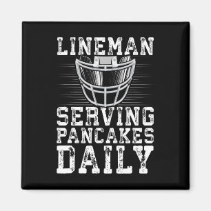 Lineman Serving Pancakes Daily Football Lineman Magnet