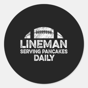 Lineman Serving Pancakes Daily Football Offensive Runder Aufkleber