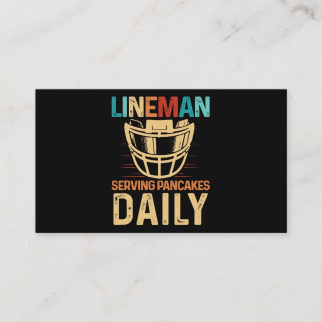 Lineman Serving Pancakes Daily Football Offensive  Visitenkarte (Vorderseite)